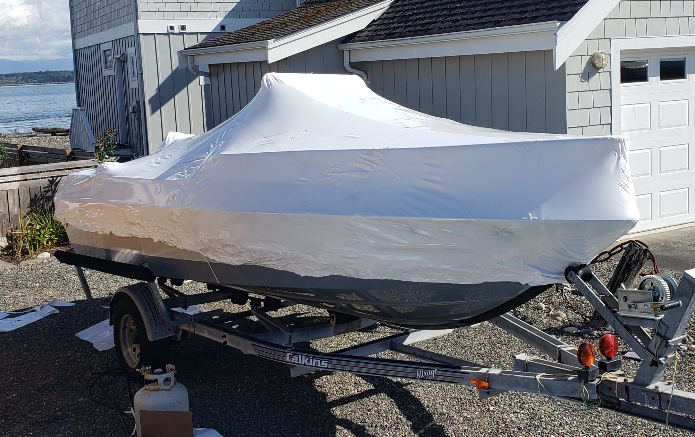 Wrapping the Tender for the Winter